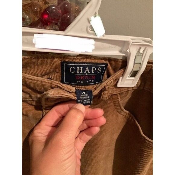 Chaps Brown Corduroy Pants Petite 2P Womens - Picture 2 of 4